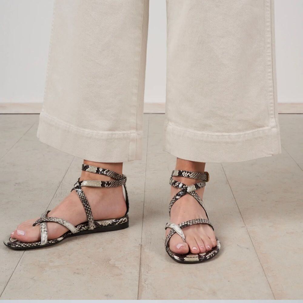 Marion Parke Natural Python Harvey Gladiator Sandals NWB
